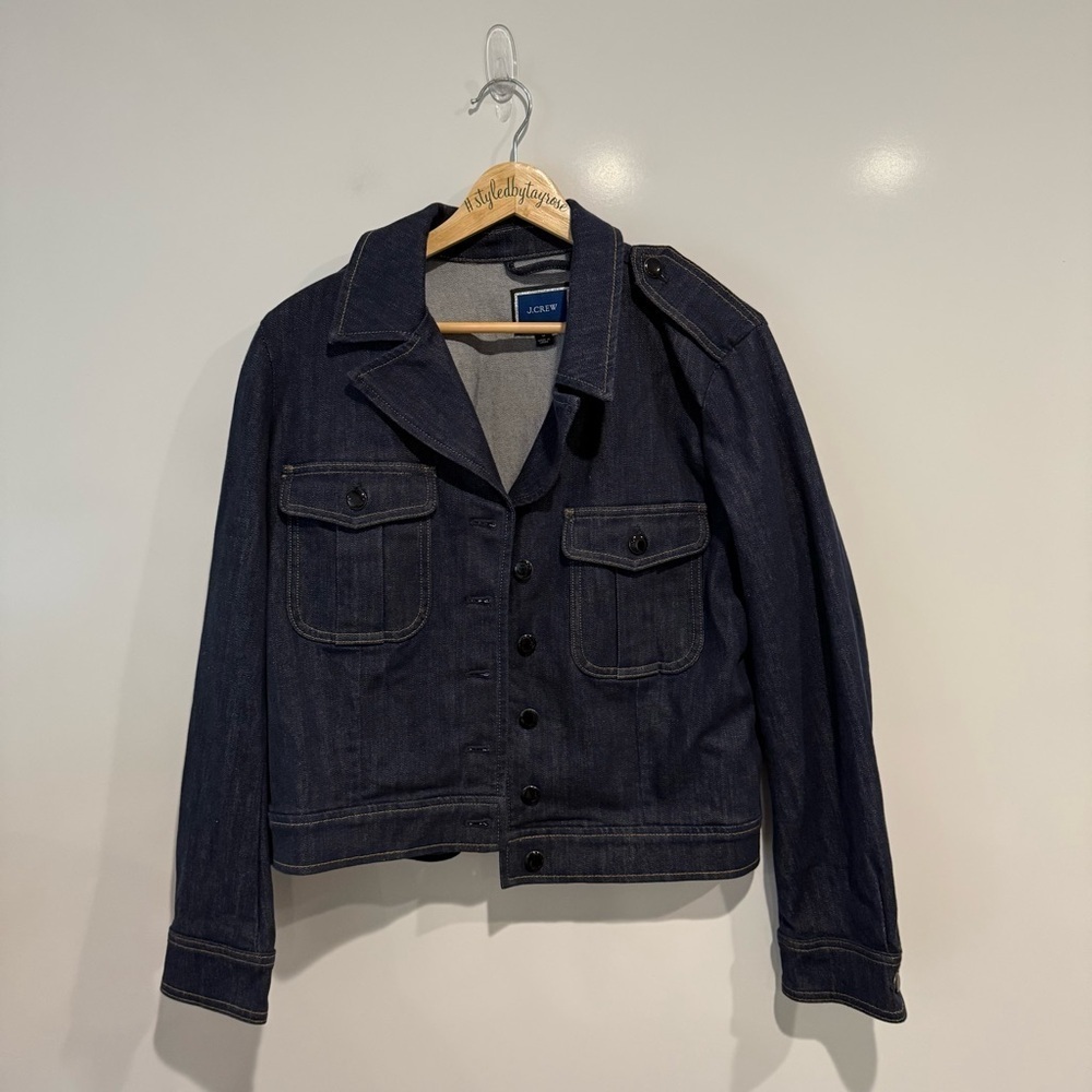 J. Crew Denim lady Blazer jacket in Stay Navy wash - Picture 4 of 8
